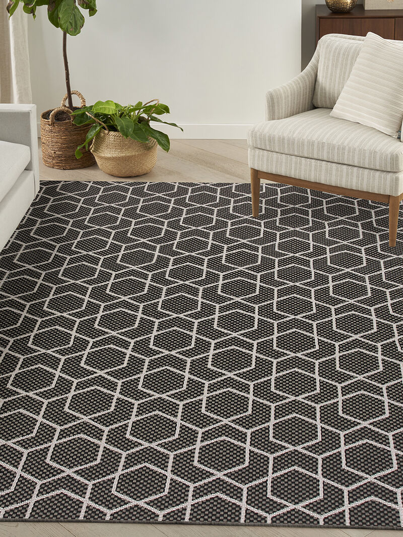 Horizon Indoor/Outdoor HOZ01 Black 9' x 12' Rug