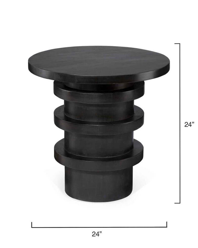 Revolve Wood Side Table, Charcoal