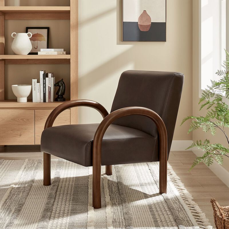 Lunet Faux Leather Upholstered Accent Chair image number 7