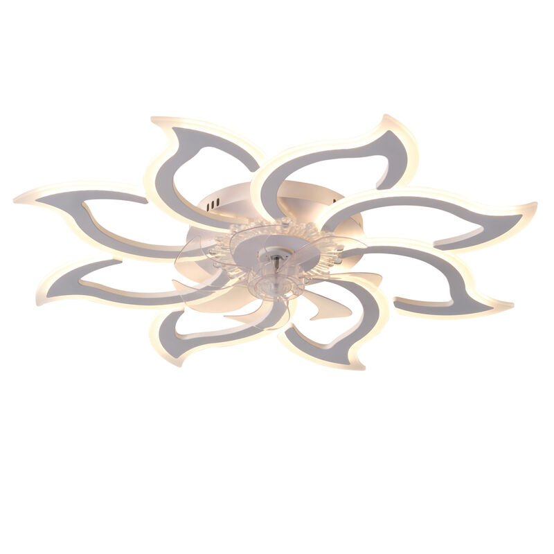 ELEMENT ACE Flush Mount Quiet Ceiling Fan with Dimmable LED Light, App & Remote Control, Reversible Motor, Multiple Wind Speeds for Bedroom Living Room Dining Room image number 0