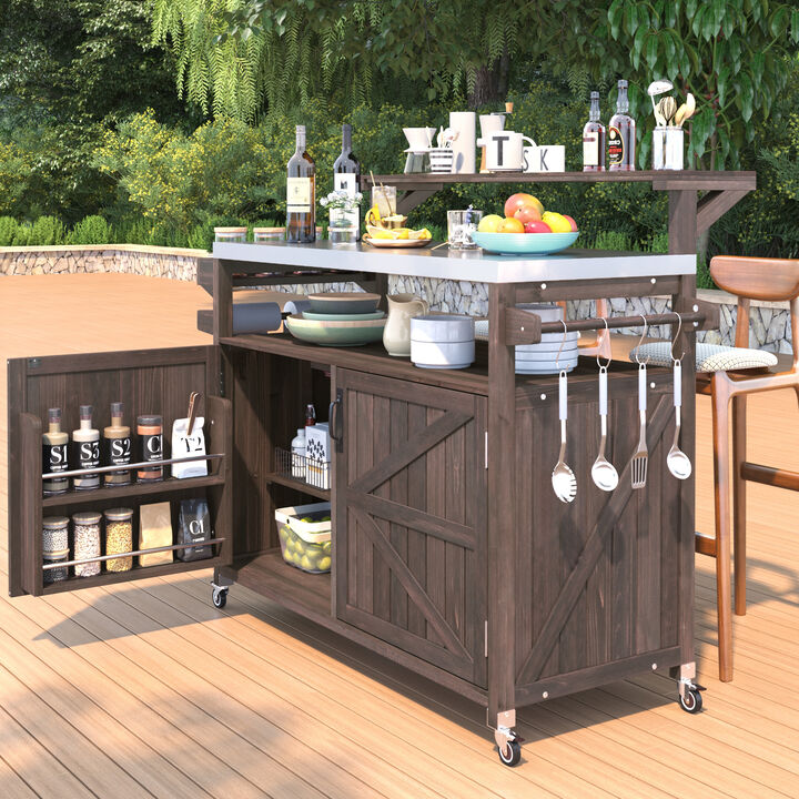 TATEUS Outdoor Bar Cart