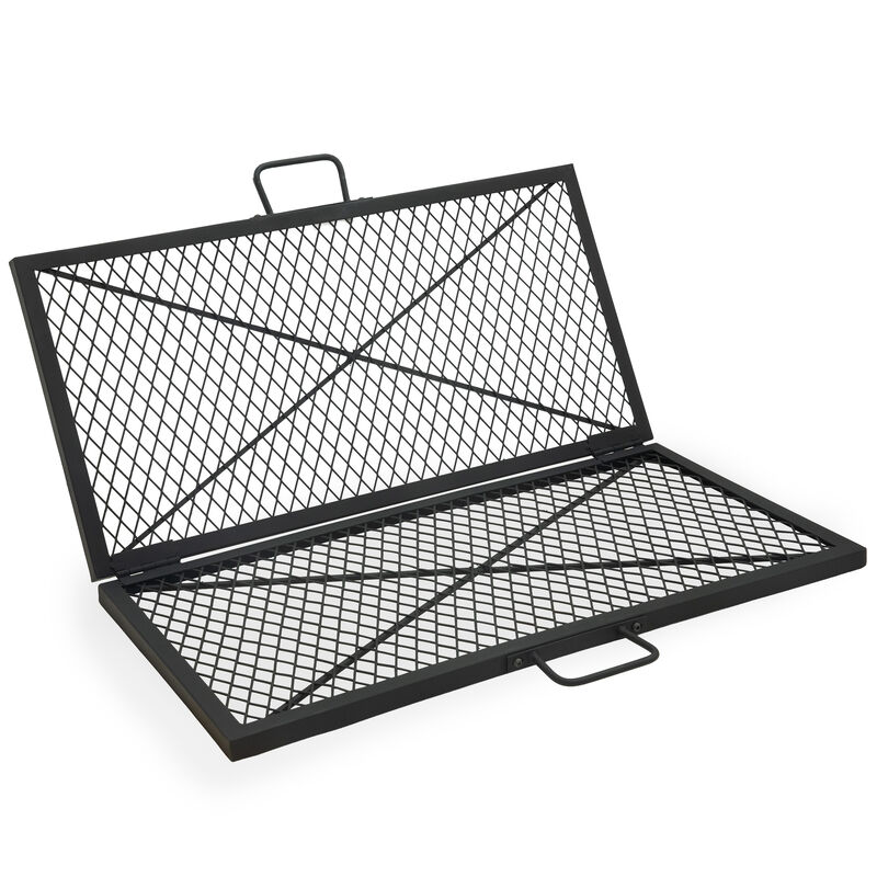 Sunnydaze Folding Black Steel Square Fire Grate - 36 in image number 0