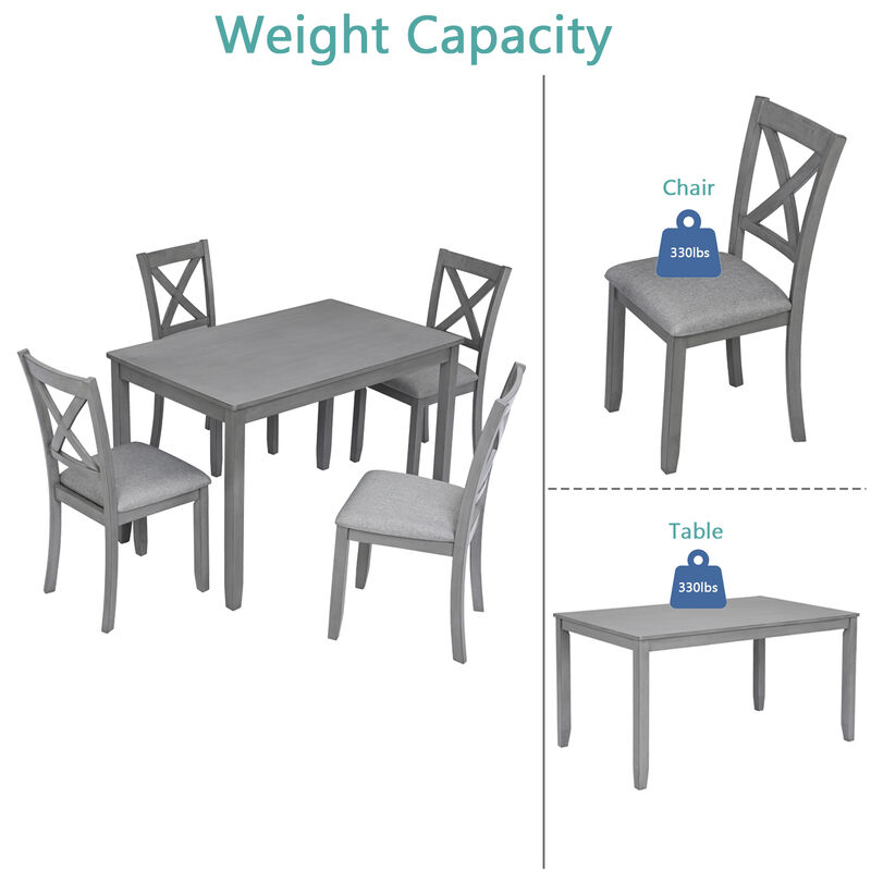 Riflil 5‑Piece Farmhouse Dining Set image number 6