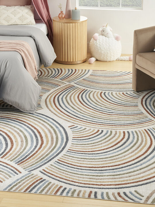 Astra Machine Washable ASW08 Ivory/Multicolor 10' x 14' Rug