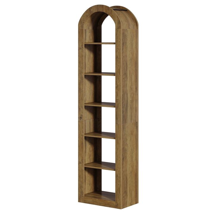 Tribesigns 74.8" Arched Bookshelf 6-Tier Narrow Open Bookcase