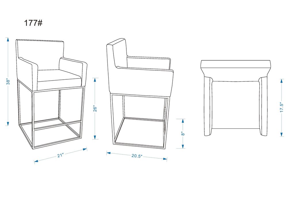 Ambassador Gray Counter Stools (Set of 3)