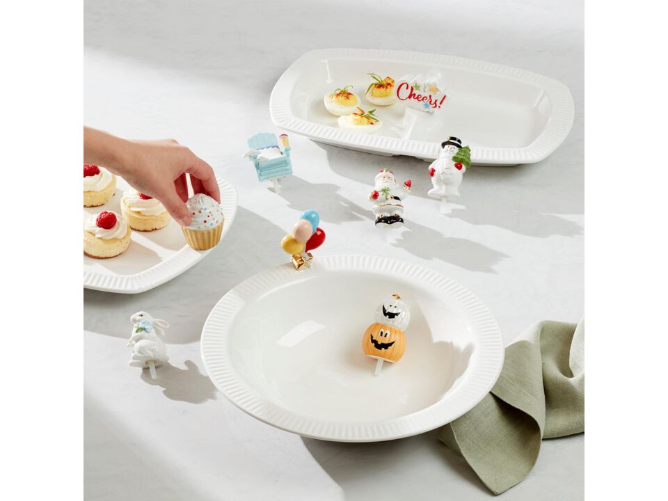Lenox Profile Charm Divided Tray W/Cheers, 2.75, White