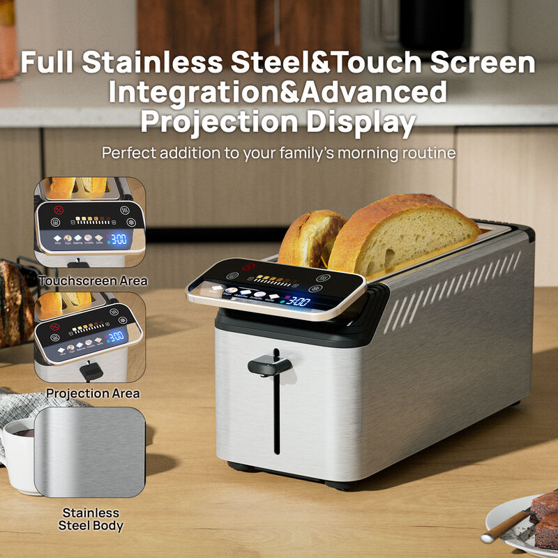 WHALLULTRA 4 Slice Long Slot Toaster, Touch Screen with Projection Display,1.5" Wide Slots, 5 Bread Types & 11 Shade Settings image number 5