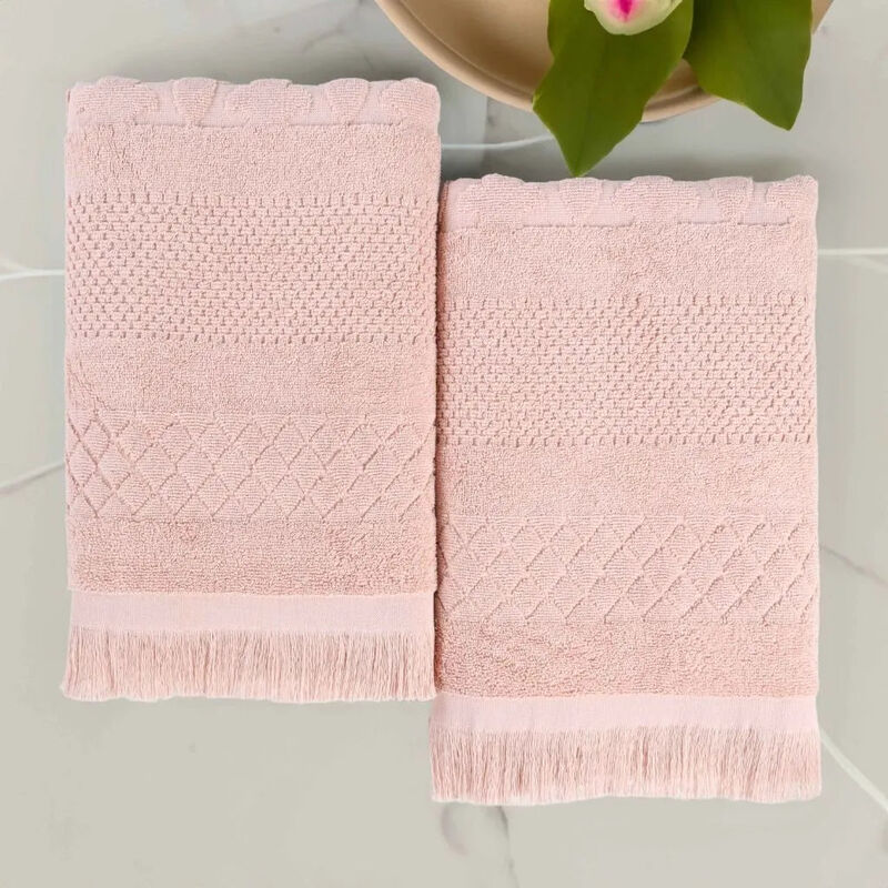 Geometric Jacquard Cotton Bath Sheet Set of 2 for Spa-Style Comfort image number 3