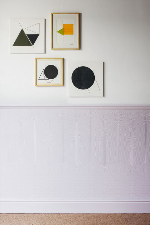 Nouveau White Paintable Dado Wallpaper