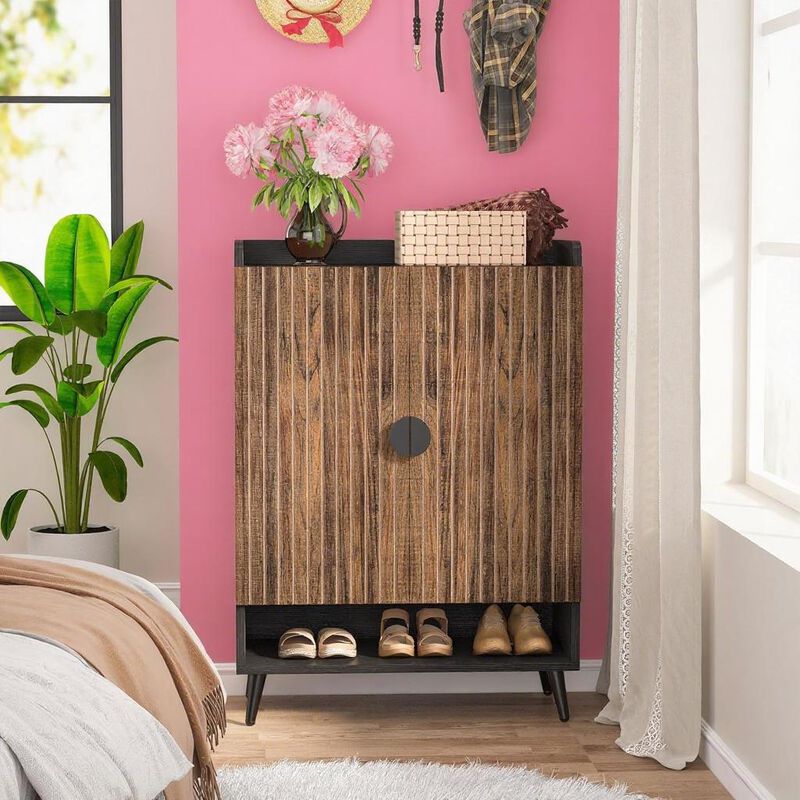 Modern Shoe Cabinet with Doors for Entryway & Hallway Storage image number 2