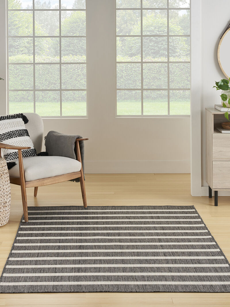 Positano POS03 Charcoal/Ivory 6' x 9' Rug