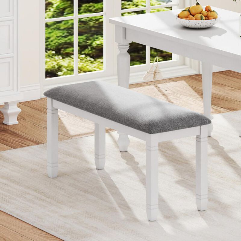 Hivvago Upholstered Bedroom Bench with Padded Seat and Solid Wood Legs