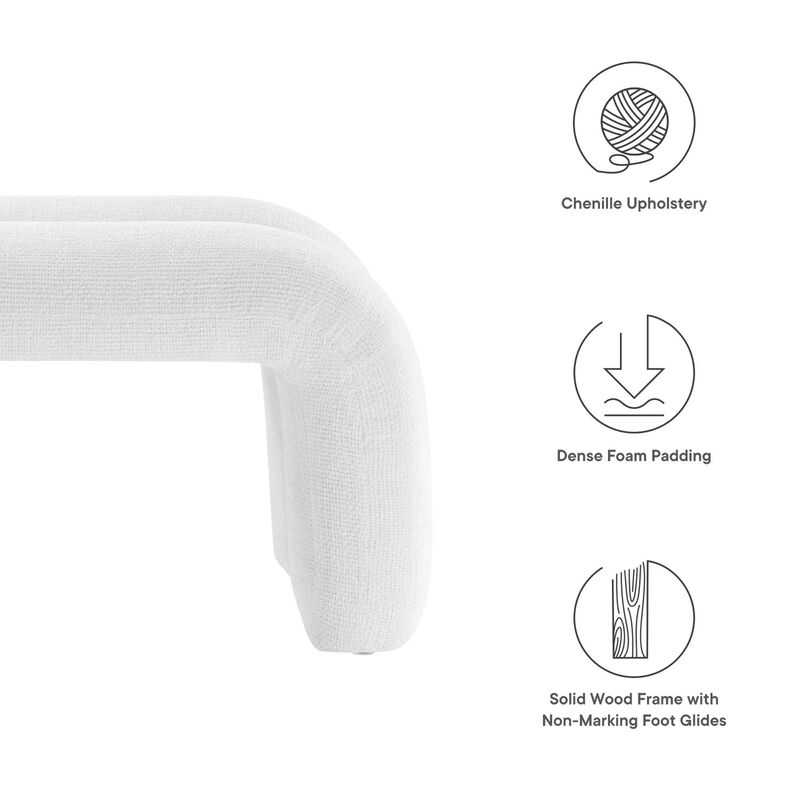 Modway EEI-6769-FRO Dax 50.5" Chenille Upholstered Accent Bench, Frost image number 3
