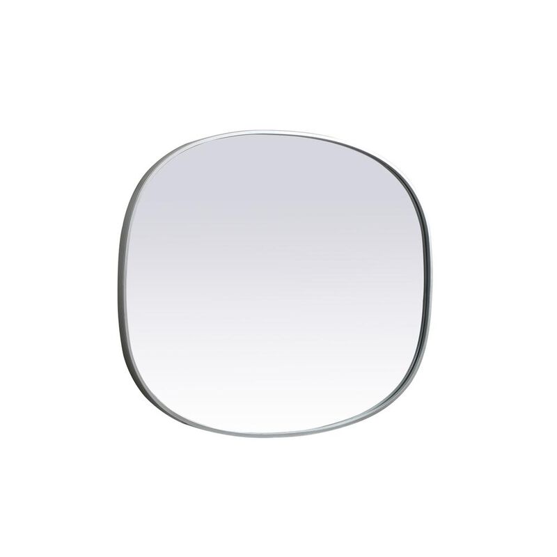 Elegant Decor Metal Frame Oval Mirror 30x40 Inch in Silver