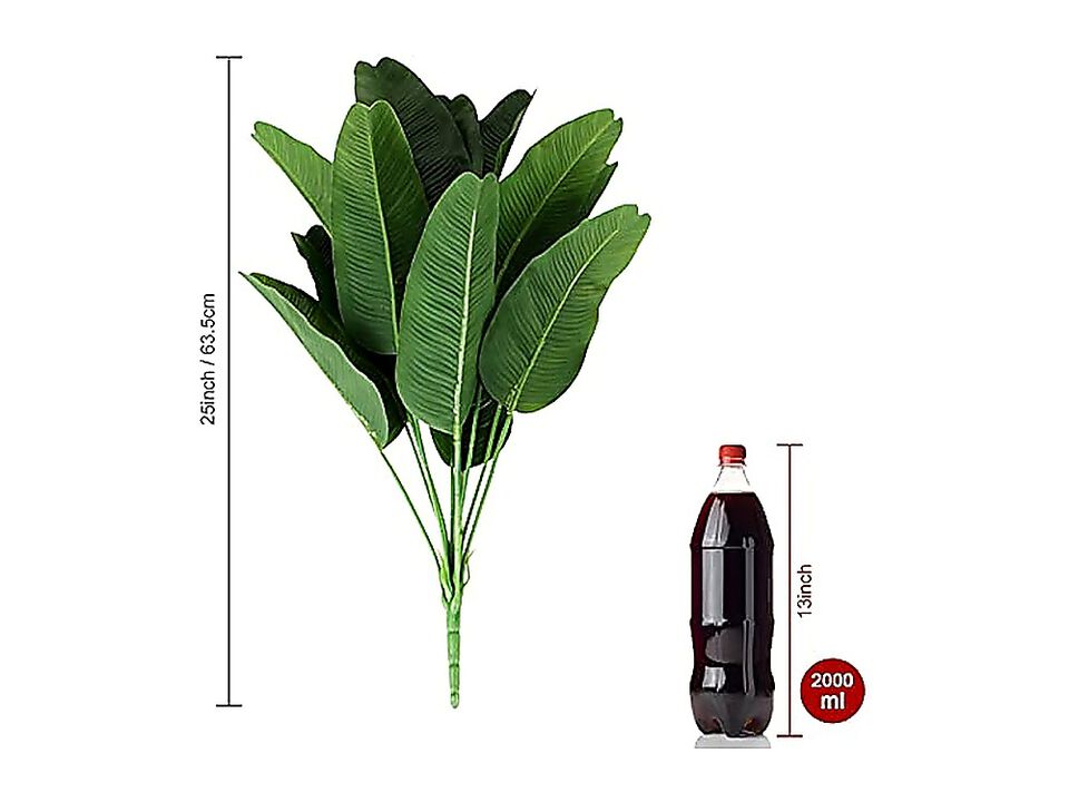 Artificial Plants Palm Fake Leaves 25 Inch Indoor Office Decor