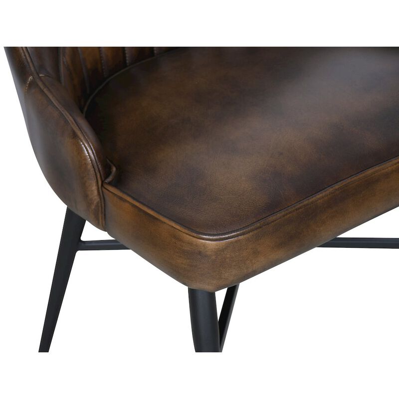 World Interiors Galway Dining Chair in Antique Whiskey Leather