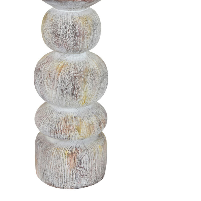 Josi Tabletop D&eacute;cor Candle Holder, Sculpted Turned Resin image number 3