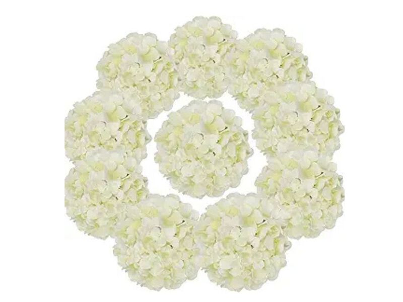 Ivory Artificial Hydrangea Flower Heads Wedding Centerpiece Decor image number 0
