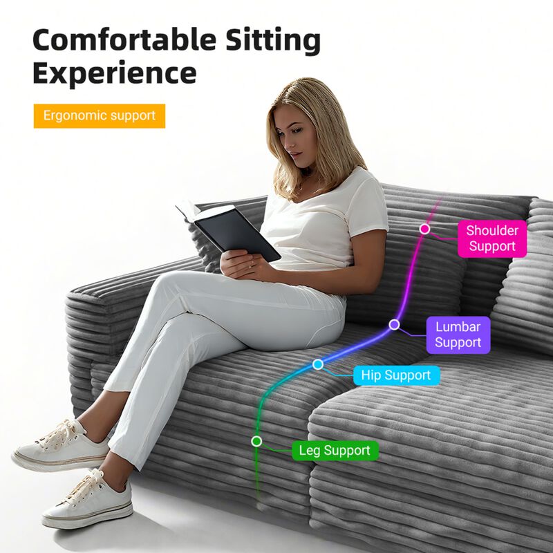 Merax Modern Comfy Upholstered Sofa Cloud Couch