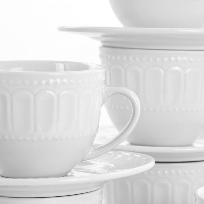 Elama Charlotte 6 Piece Mug Set in White