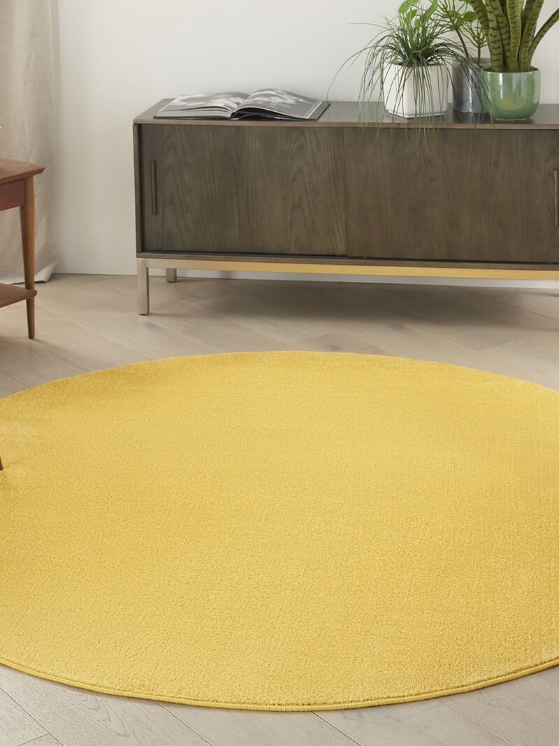 Nourison Essentials NRE01 Yellow 6' x Round Rug