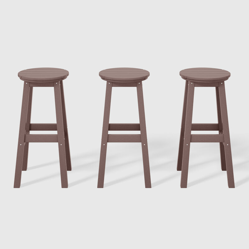 WestinTrends 29" HDPE Outdoor Patio Round Bar Stool Set of 3 image number 0
