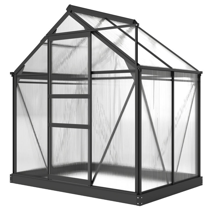 Hivvago 6.2' x 4.3' Walk-in Polycarbonate Greenhouse Kit