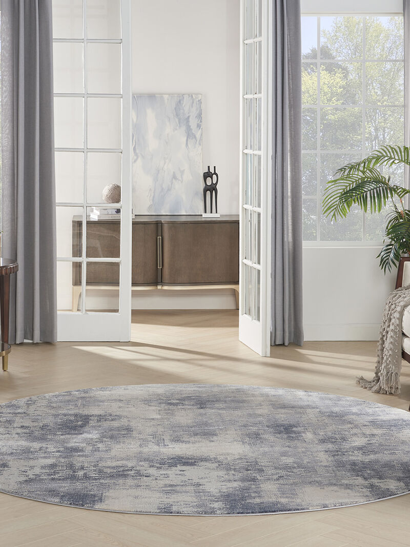 Rustic Textures RUS02 Blue/Ivory 7'10" x 10'6" Rug