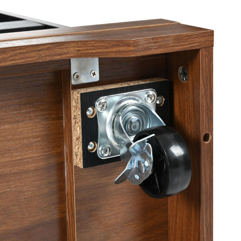 Merax Farmhouse Kitchen Island with Drop Leaf & Power Outlet - Rolling Storage Cart with Barn Door