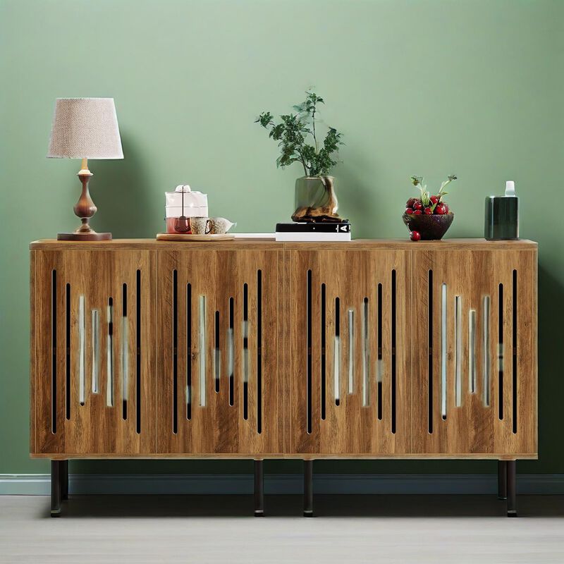 Wooden Kitchen Storage Buffet Cabinet with Adjustable Shelves image number 2