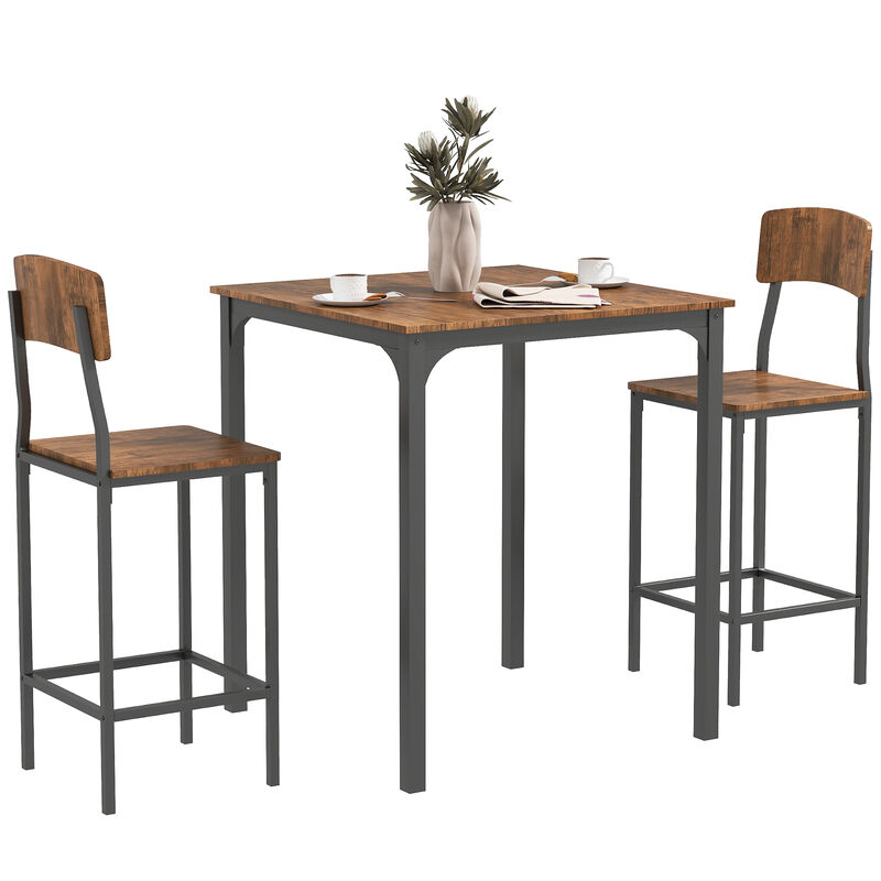 Hivvago 3-Piece Counter Dining Table Set with Steel Frame image number 0