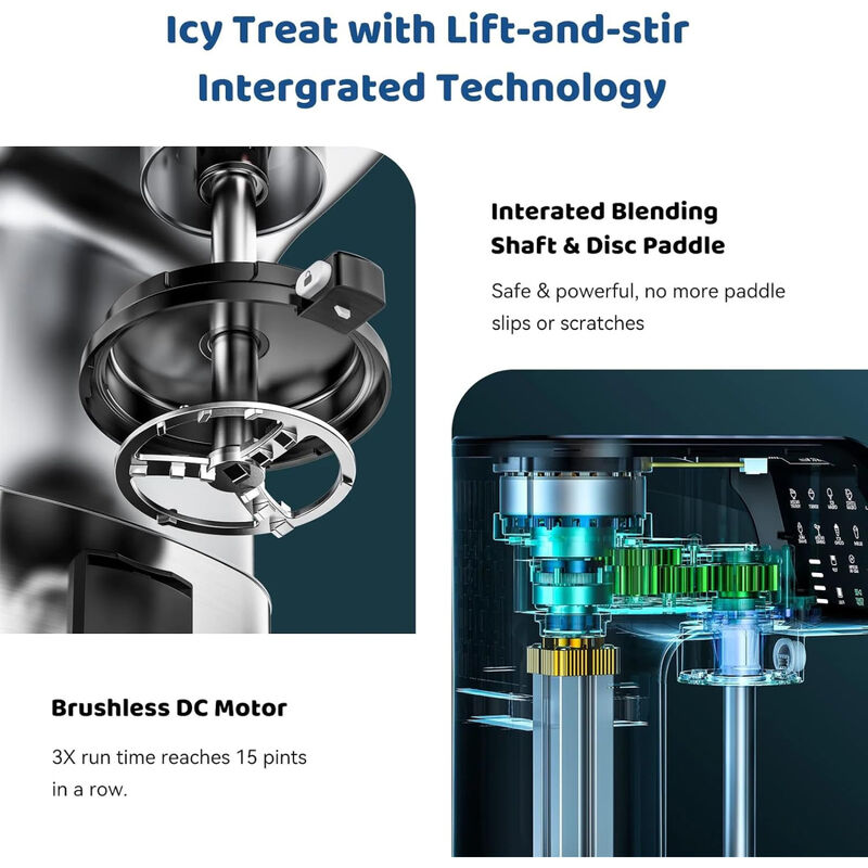 Ice Cream Maker, 12-in-1 Automatic Ice Cream Machine with Mix-in Function, 10 One-Touch Programs, One-Touch Storage, Dishwasher-Safe, 3 Pint Cups image number 6