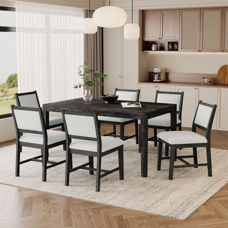 Merax 7-Piece Retro Dining Table Set for 6