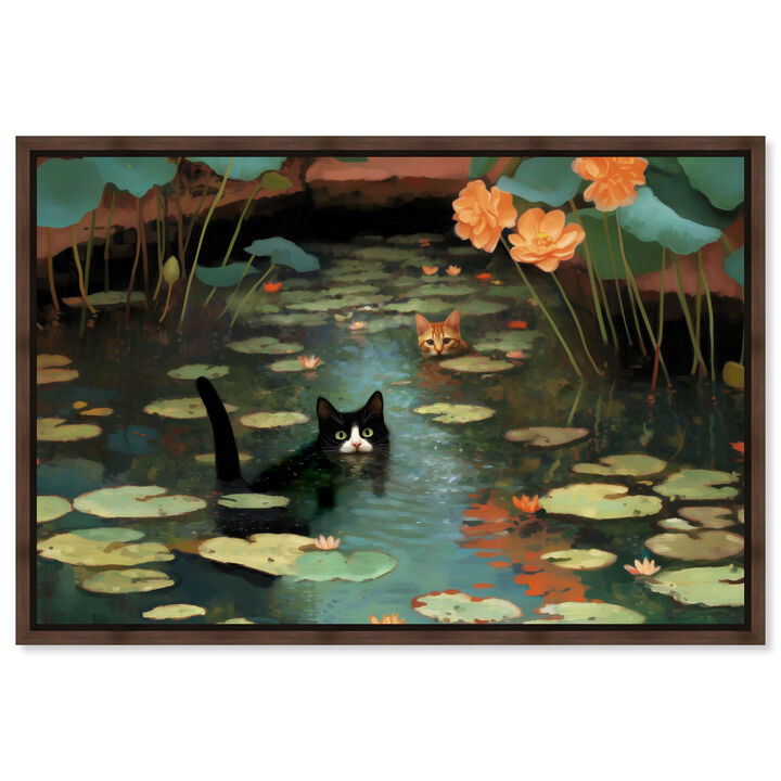 Kitty Pond Peeking I Animals Canvas Print by Art Remedy
