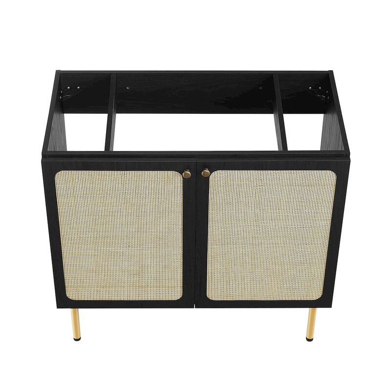 Modway Chaucer 36&rdquo; Bathroom Vanity in Oak Black with Ceramic Sink Basin, 36 Inches image number 7