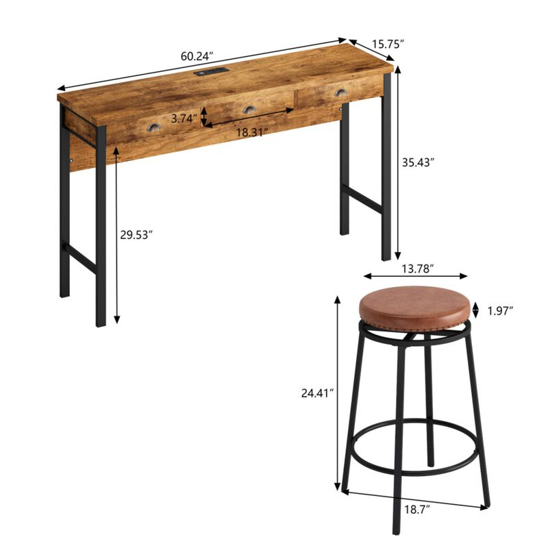 Furkel Industrial Bistro Set image number 9
