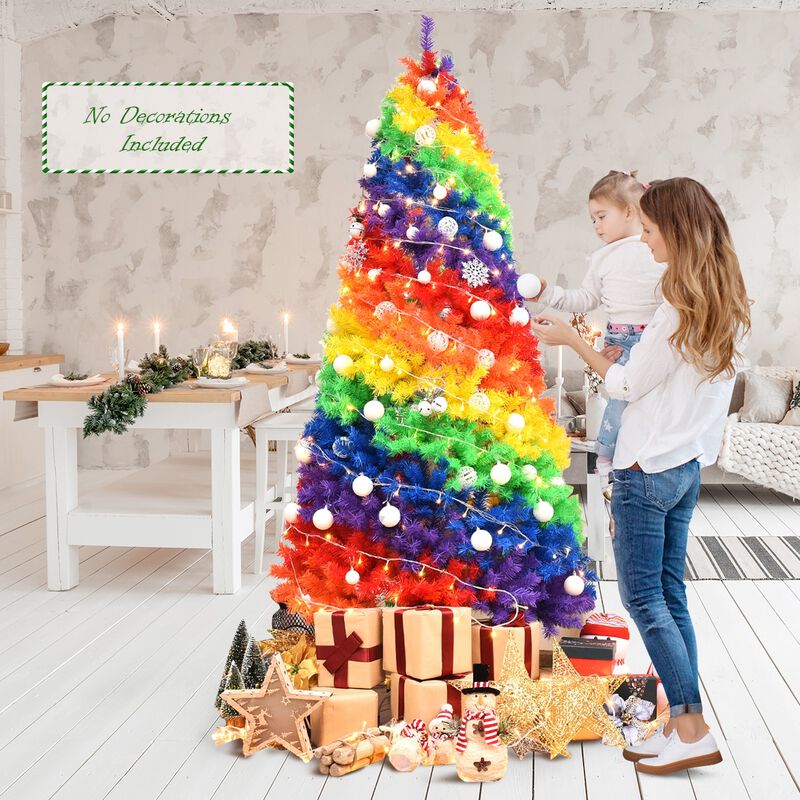 Artificial Hinged Traditional Christmas Tree with Metal Stand