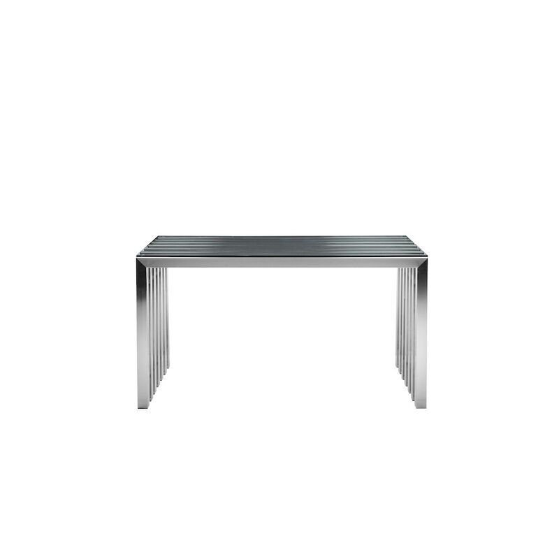 Pangea Home Vlad Desk Brushed Metal