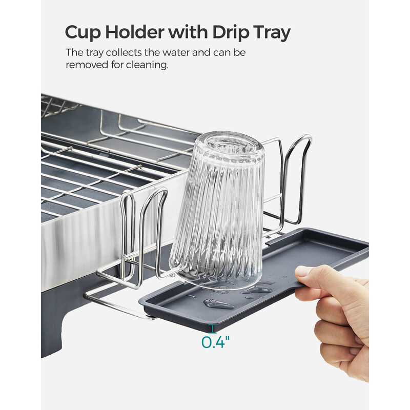 Stainless Steel Dish Drying Rack Multi-Tier Design with Draining Tray image number 4