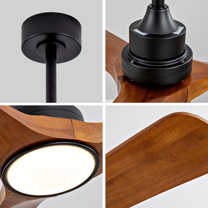 52" Indoor Ceiling Fan with 3 Solid Wood Blades image number 3