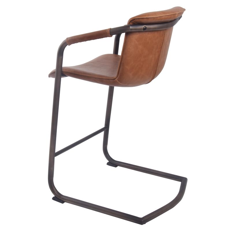New Pacific Direct Indy PU Leather Counter, Set of 2 Bar & Counter Stools, Antique Cigar Brown image number 8