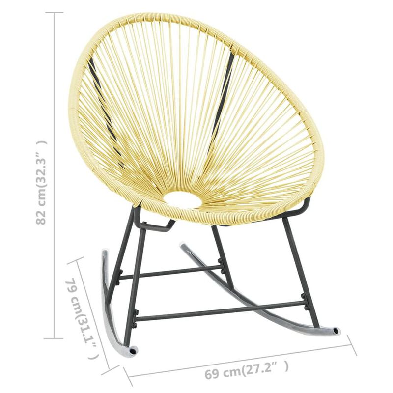 vidaXL Outdoor Rocking Moon Chair Poly Rattan Beige 3140