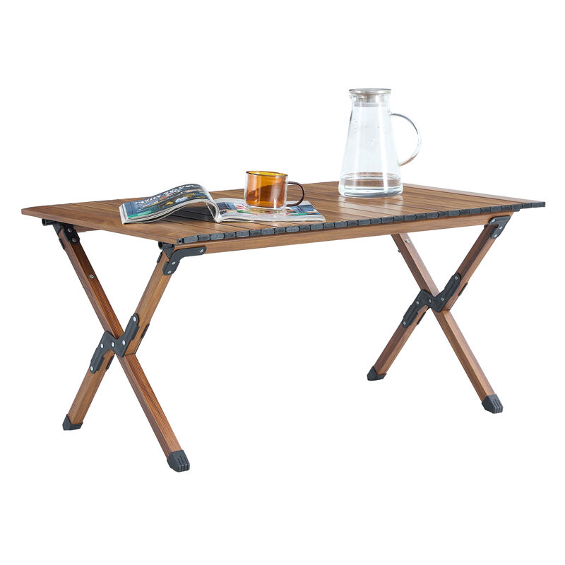 Streamdale Folding Outdoor Table & Chairs Set, Brown/Beige