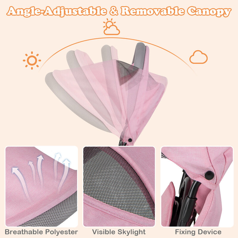 Kids Tricycle with Adjustable Push Handle and Removable Canopy for Toddlers image number 5