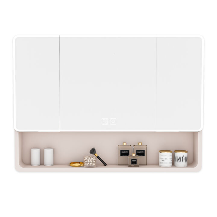 ELEMENT ACE Smart LED Mirror Cabinet with Defogging and Adjustable Lighting for Modern Bathroom Storage and Organization