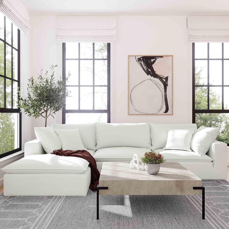 TOV Furniture Cali Pearl Upholstered Ottoman in LiveSmart Performance Fabric image number 1