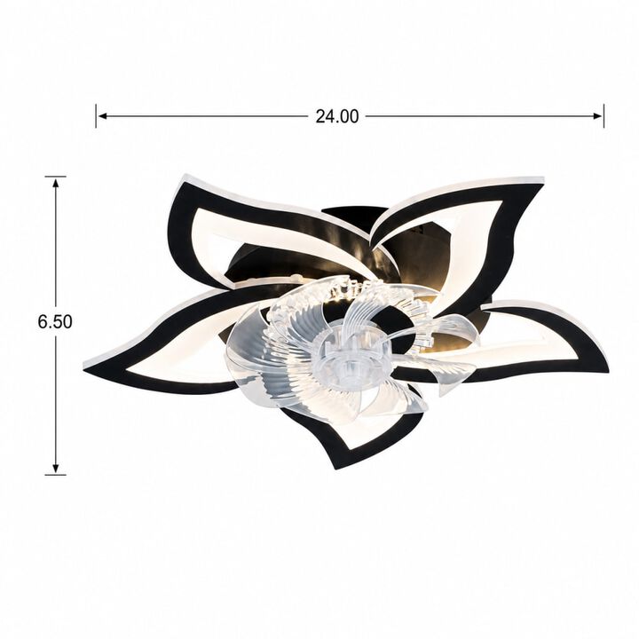 ELEMENT ACE Low Profile Flush Mount Ceiling Fan with Lights Remote Control, 6 Speeds 3 Light Colors Reversible Motor for Home Use