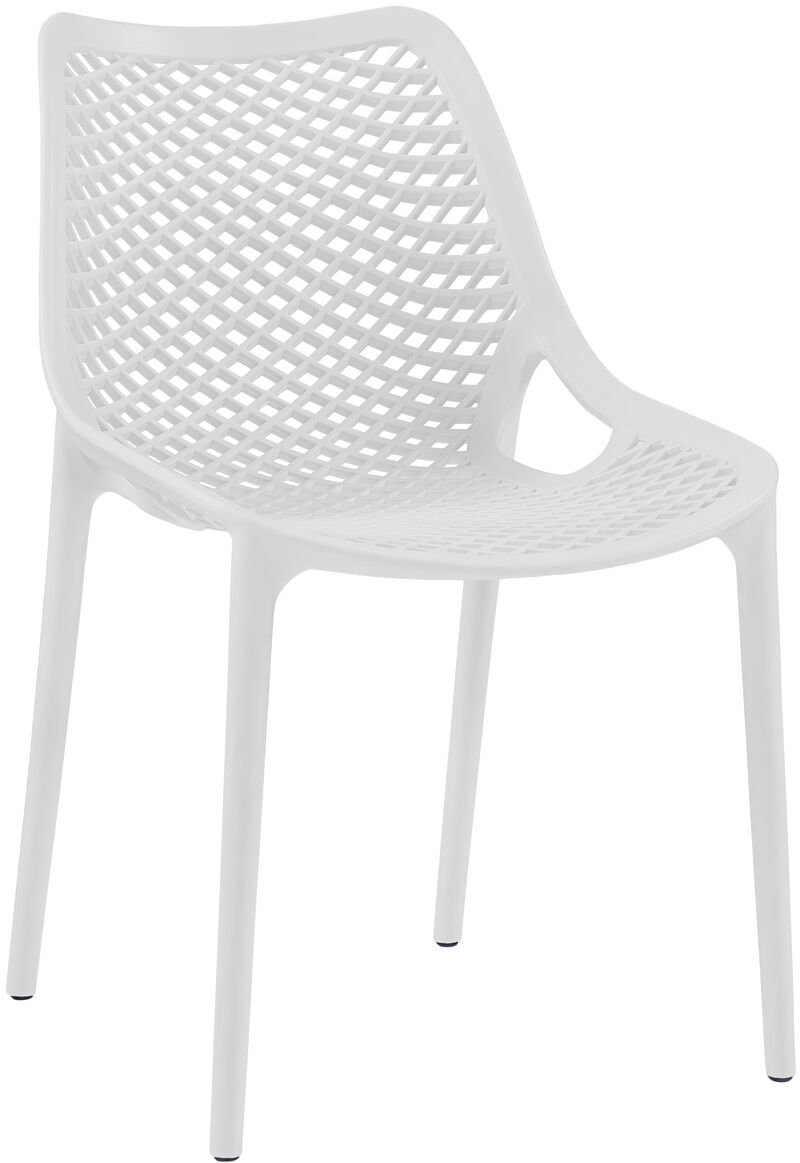 Meridian Furniture Mykonos White Outdoor Patio Dining Chair, Set of 4