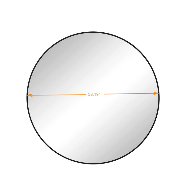 ELEMENT ACE Stylish 39 Inch Round Wall Mirror with Metal Frame for Modern Home Decor Bathroom Living Room Bedroom image number 2